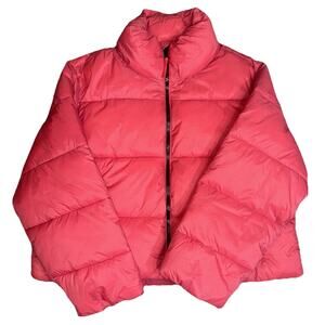 Old Navy Puffer Jacket Women’s Medium Pink Full Zip Winter Coat